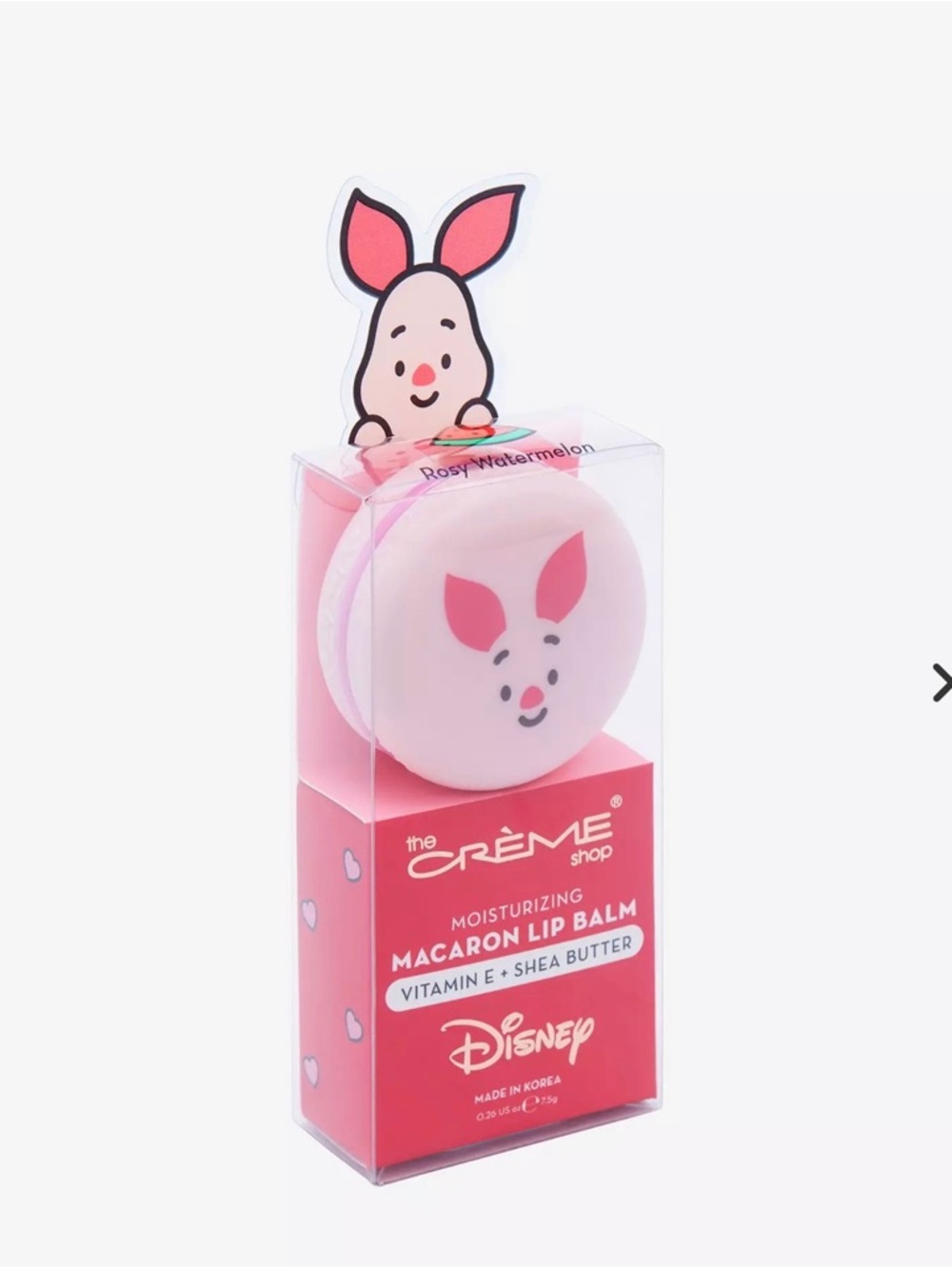 (2Pieces) The Crème Shop x Disney Rosy Watermelon Macaron Lip Balm - Pink